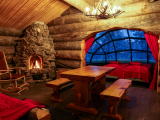 Kelo-Glass Igloo, fireplace